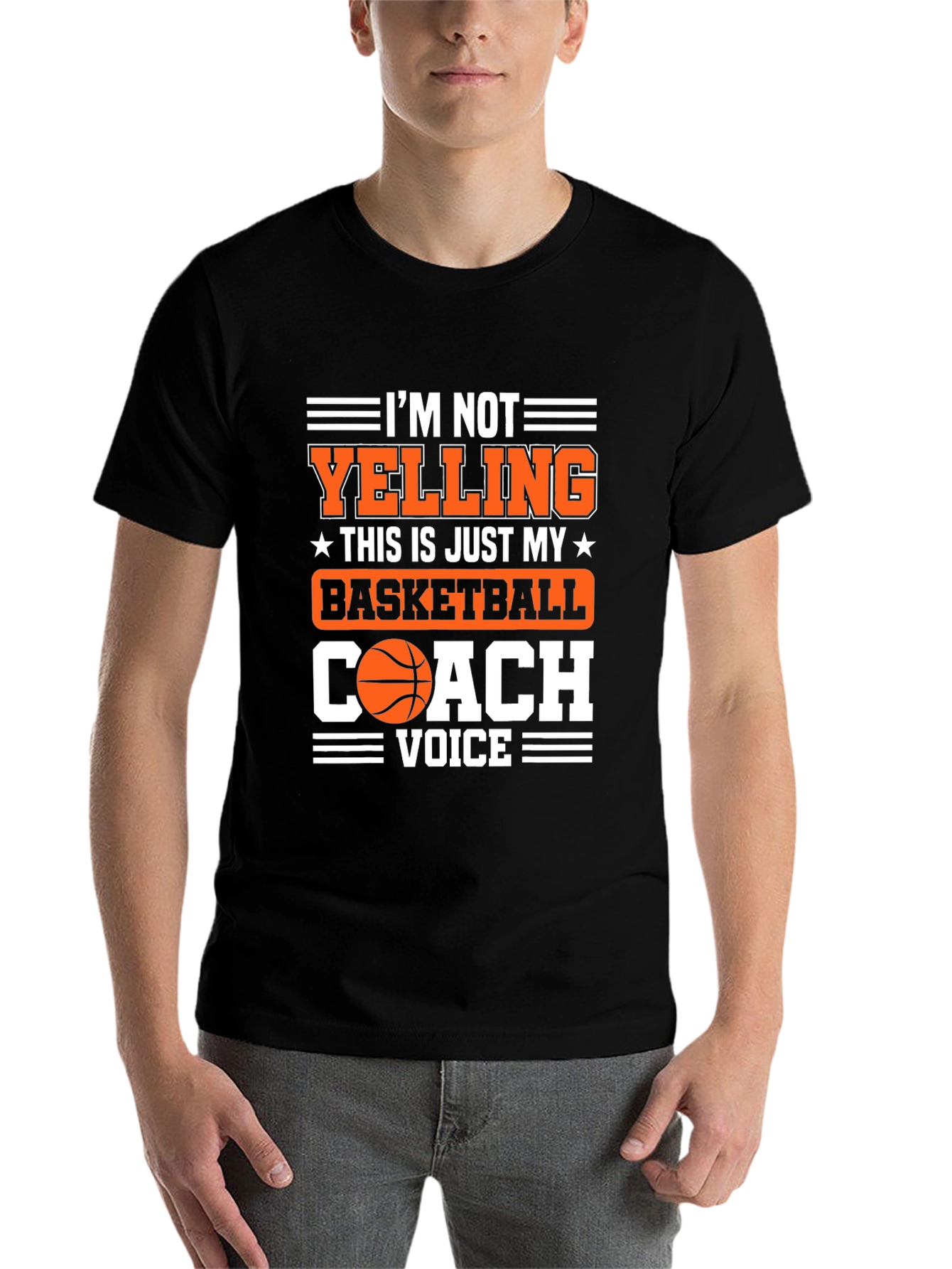 Black Basketball Coach Voice T-Shirt view 7