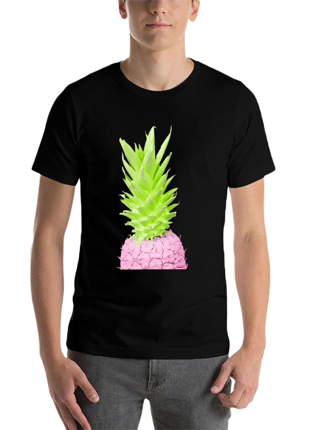 Black Pink Pineapple Graphic Tee view 7