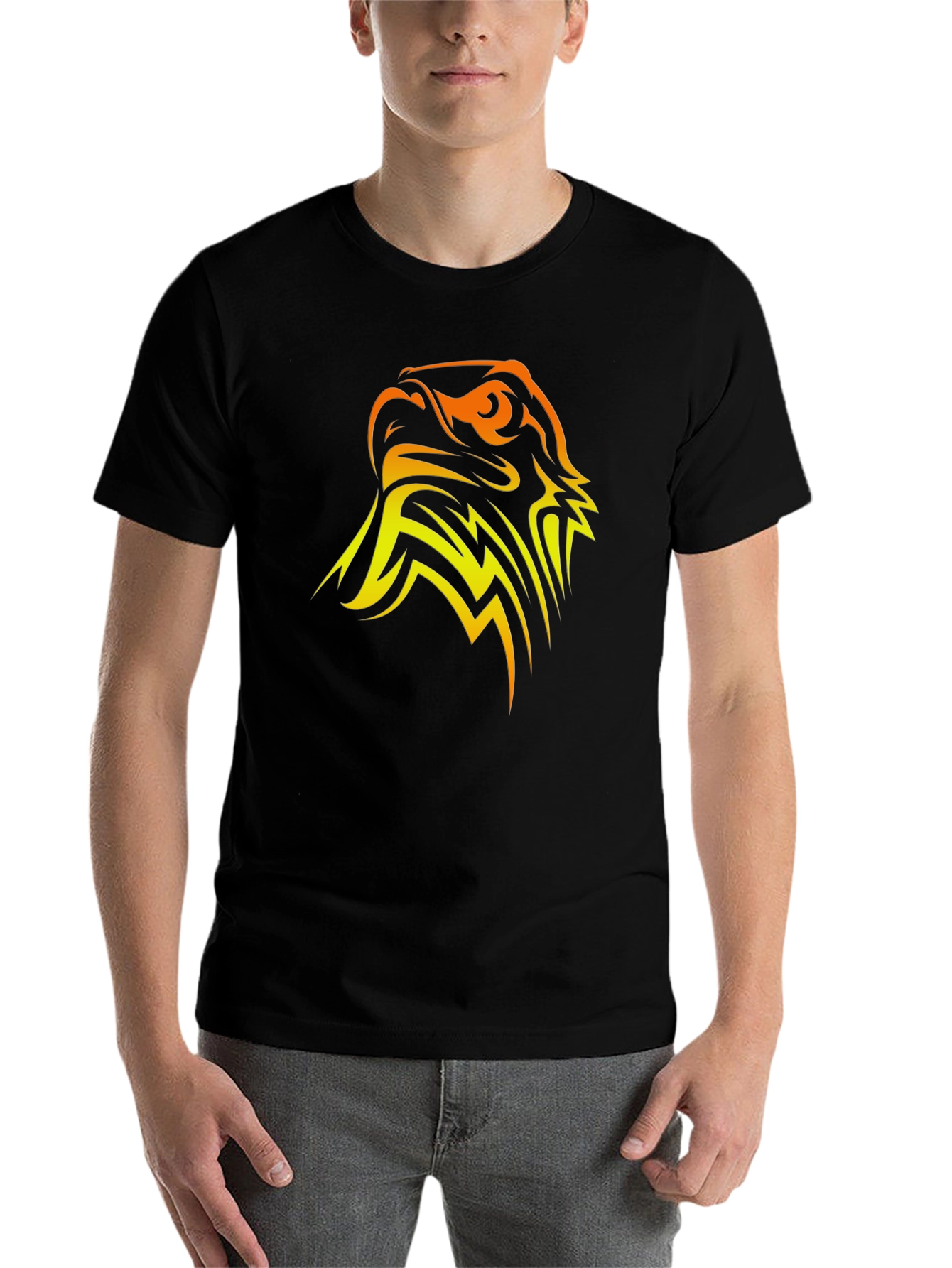 Black Bold Eagle Graphic Black T-Shirt view 7