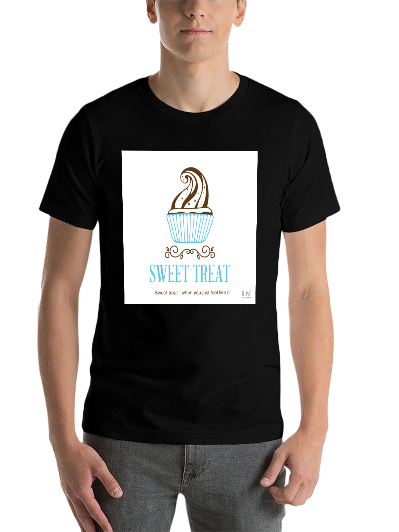 Black Sweet Treat T-Shirt - Cupcake Design view 7