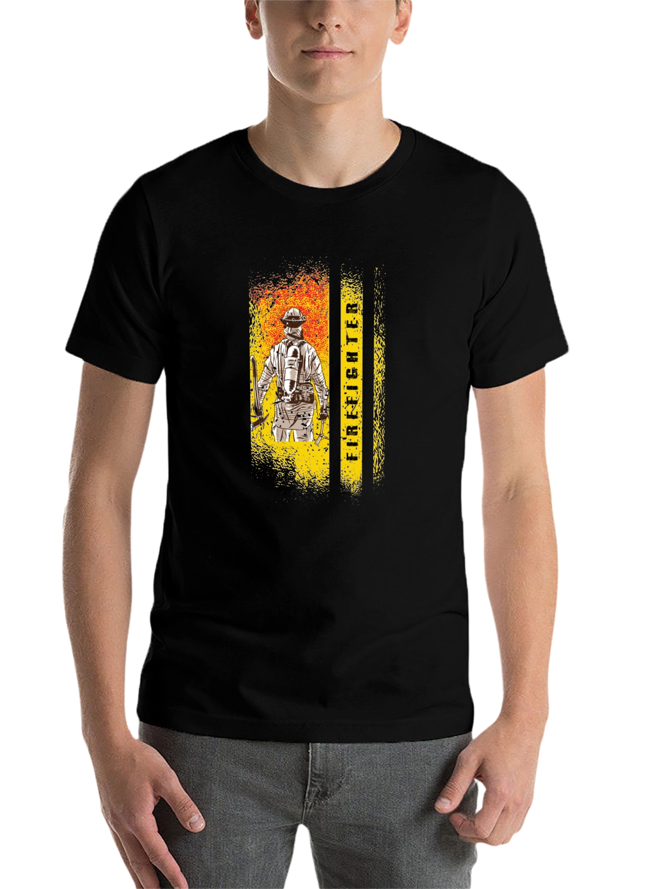 Black Firefighter Graphic Tee - Honor the Brave! view 7