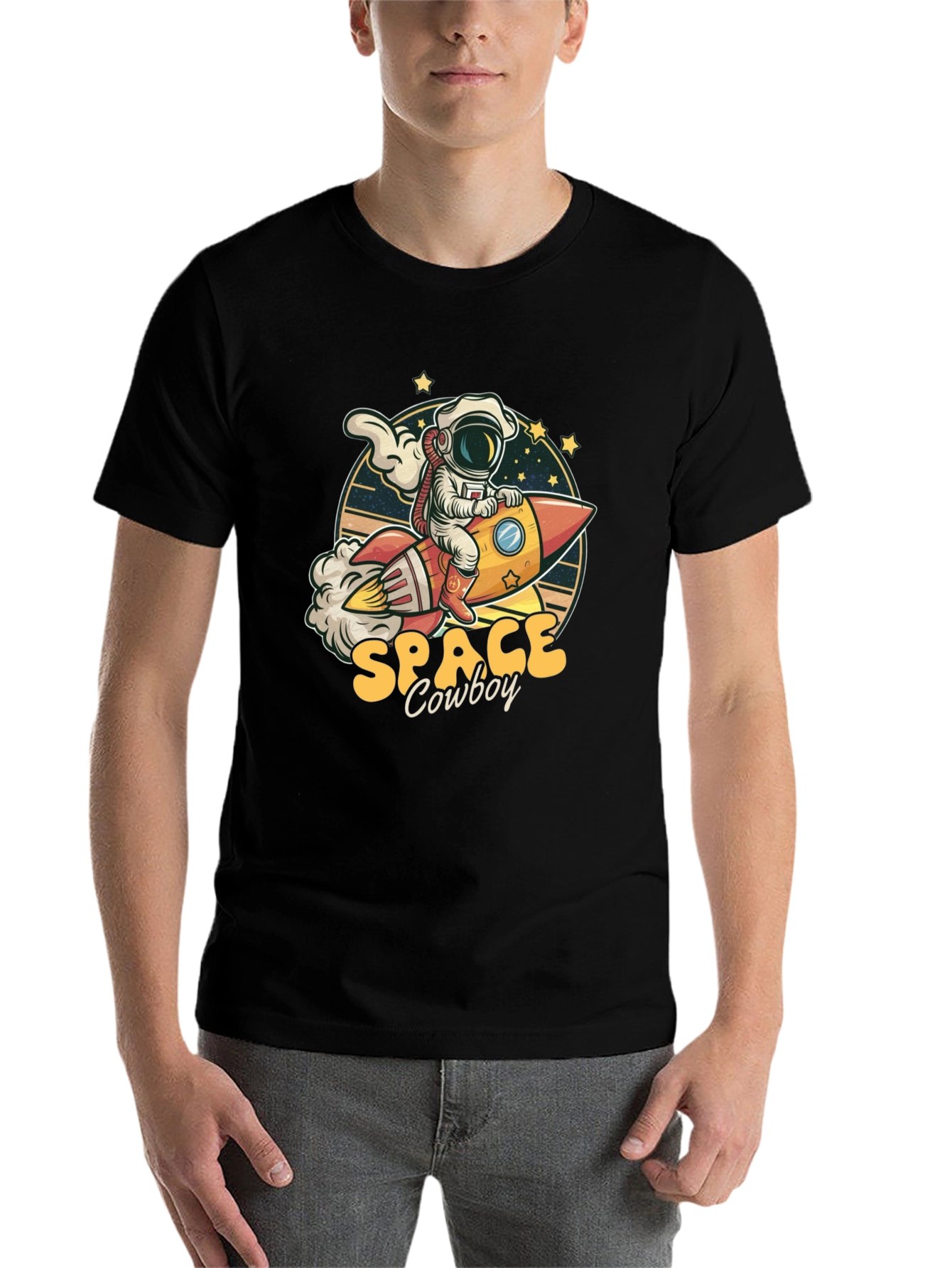 Black Space Cowboy Graphic Tee - Black view 7
