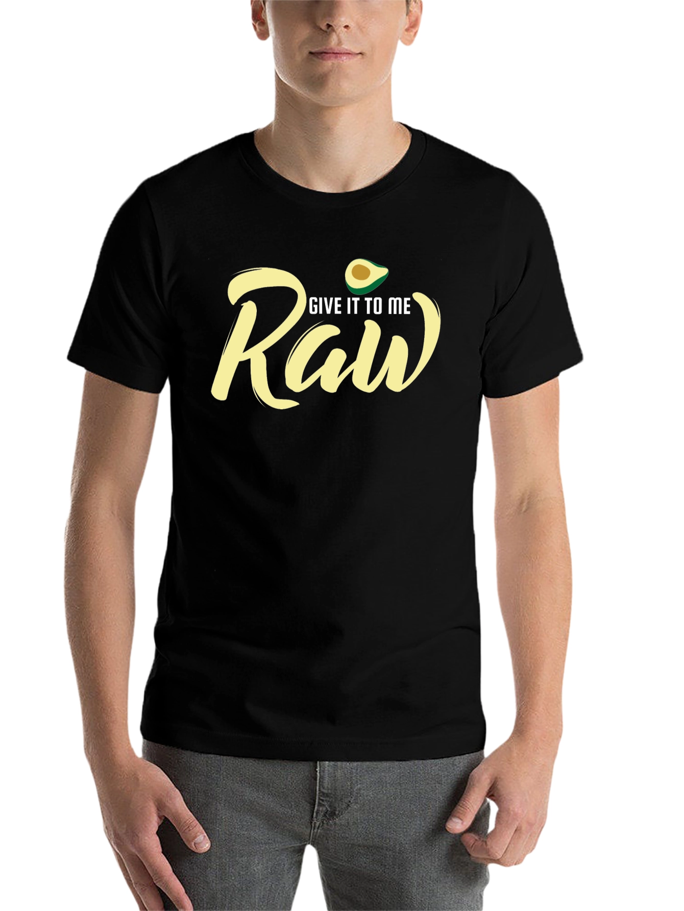 Black Give It To Me Raw Avocado T-Shirt view 7