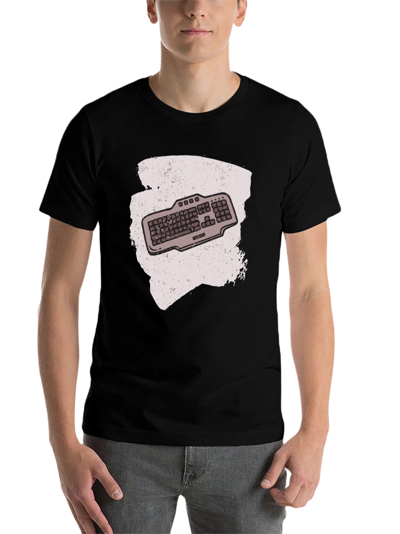 Black Keyboard Graphic T-Shirt - Gamer Style view 7
