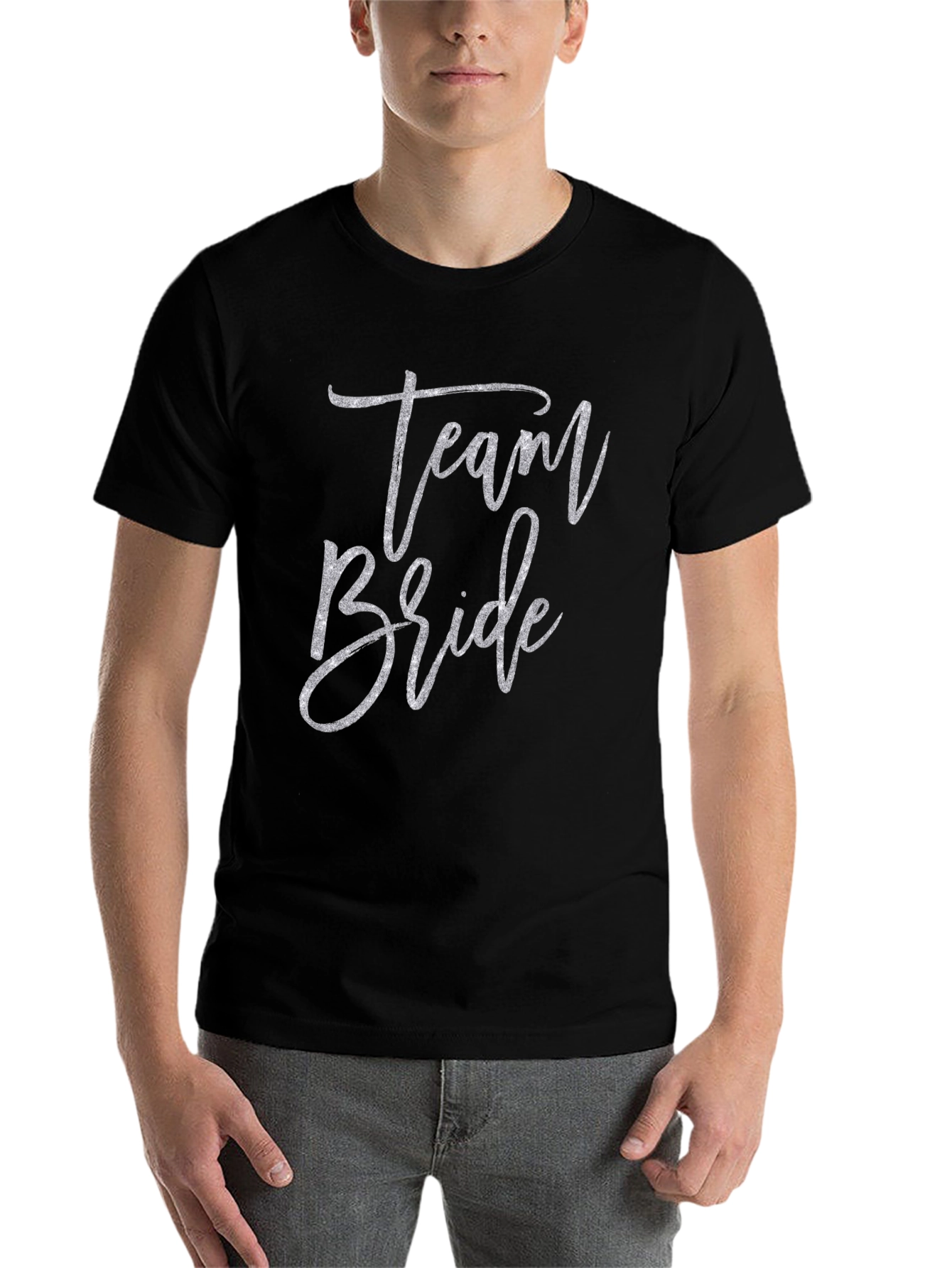 Black Team Bride Black Crew Neck T-Shirt view 7