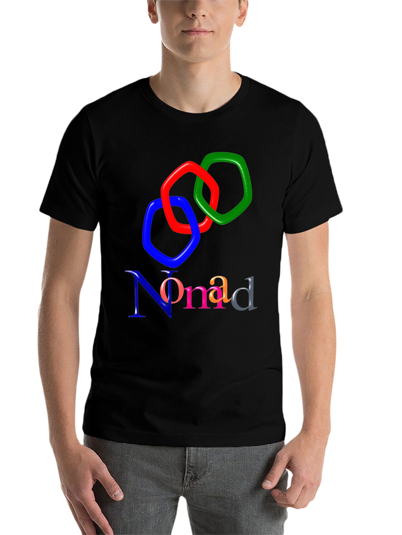 Black Nomad T-Shirt: Abstract Design, Soft Fabric view 7