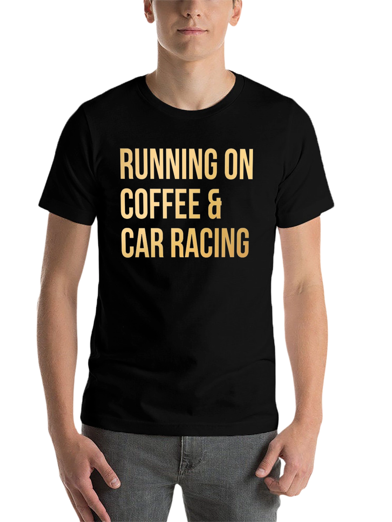 Black Coffee & Car Racing T-Shirt - Black Tee view 7