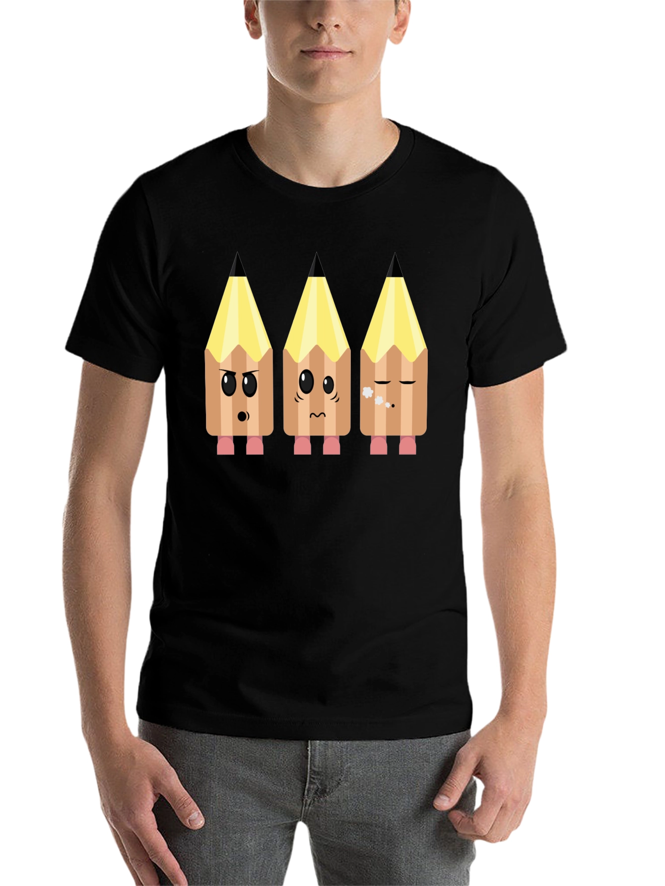 Black Emoji Pencils Graphic Tee view 7