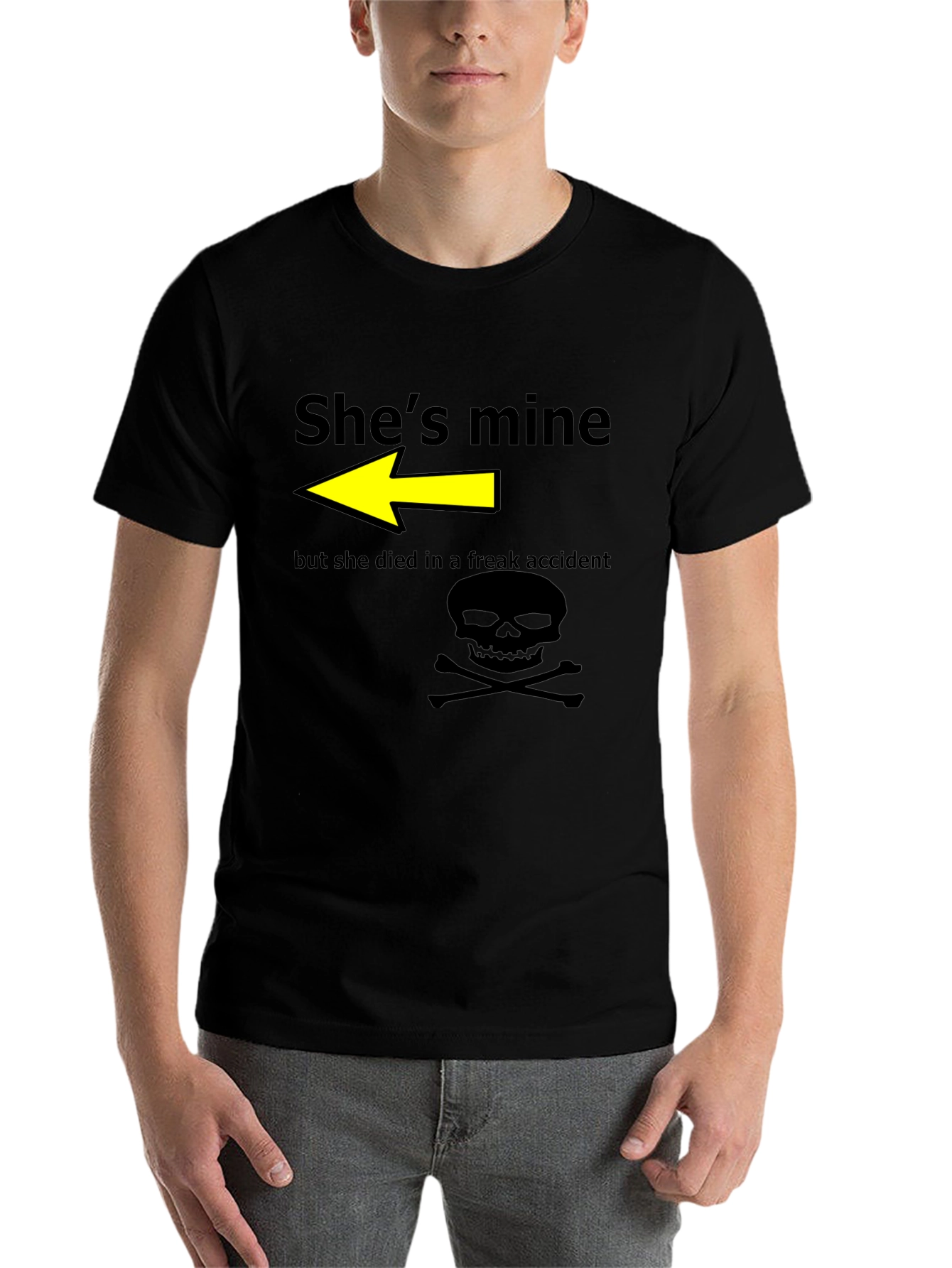 Black Humorous "She's Mine" Graphic T-Shirt view 7