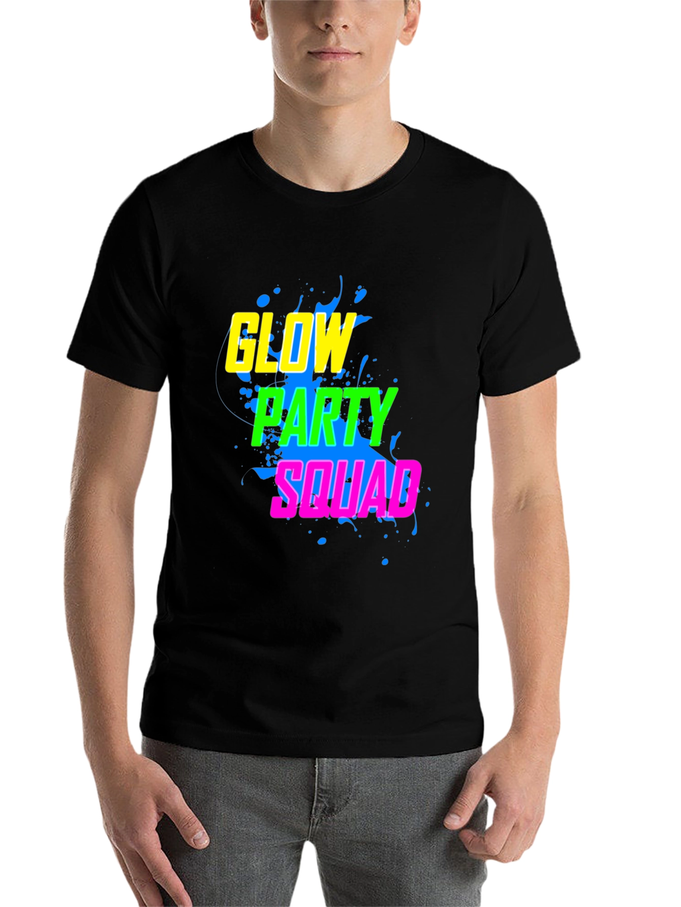 Black Glow Party Squad T-Shirt view 7
