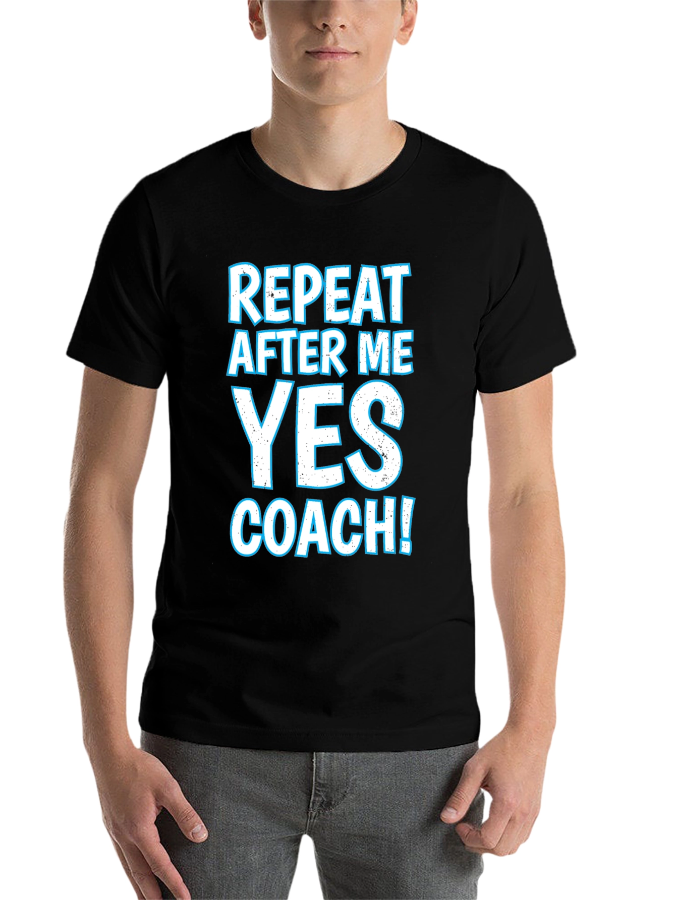 Black Repeat After Me Yes Coach T-Shirt view 7