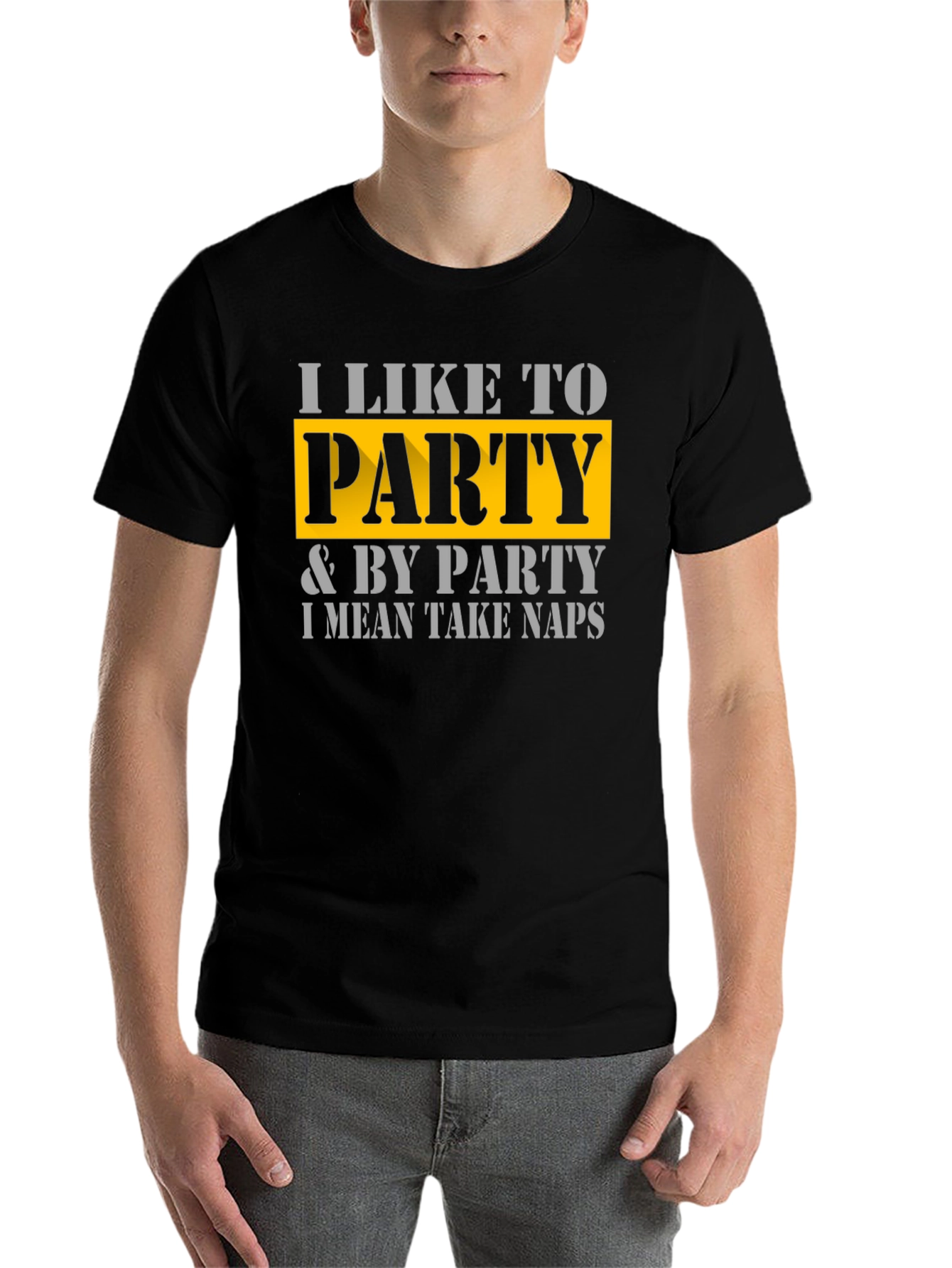 Black I Like to Party T-Shirt - Funny Nap Lover Tee view 7
