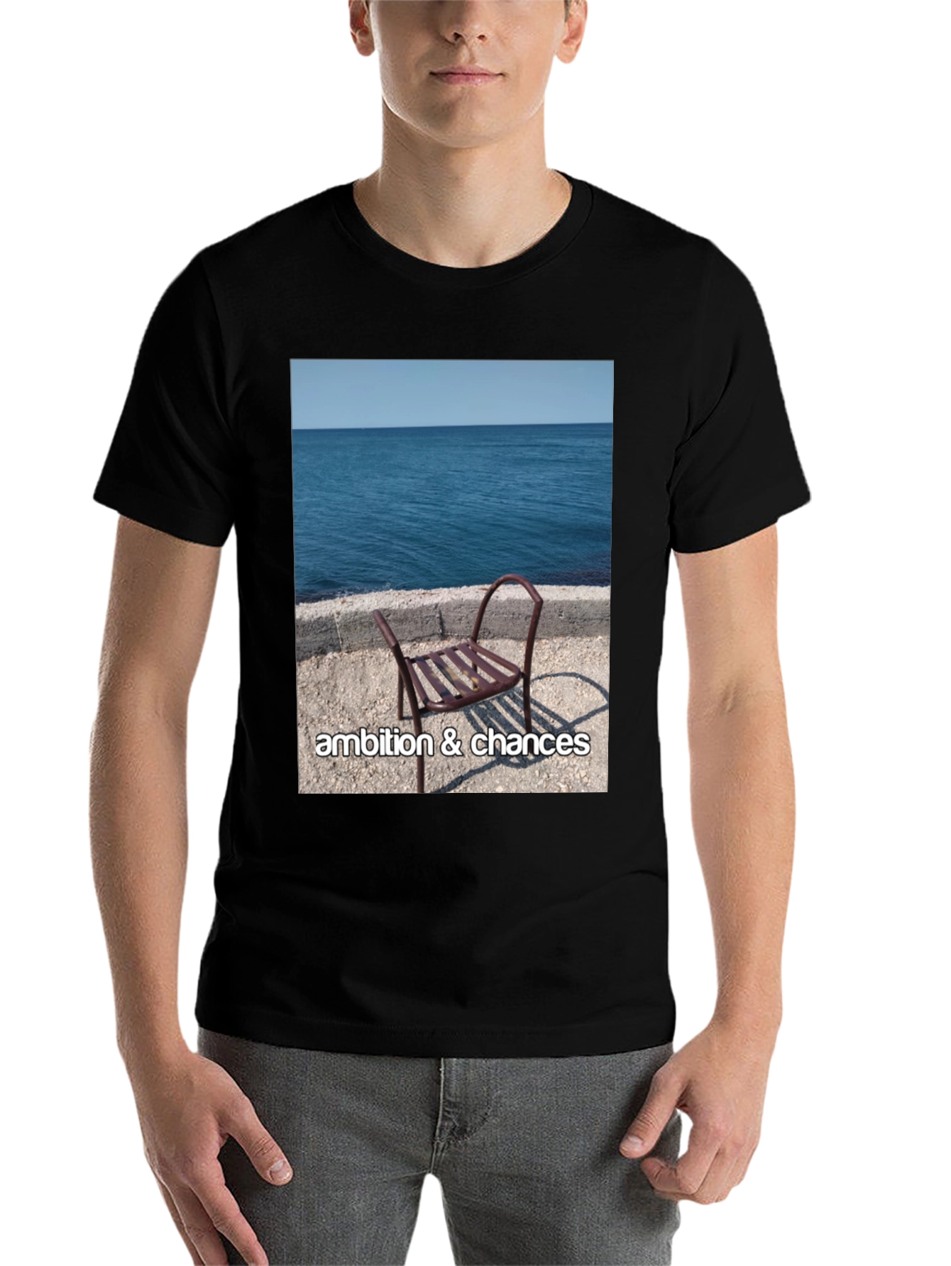 Black Ambition & Chances Beach Scene T-Shirt view 7