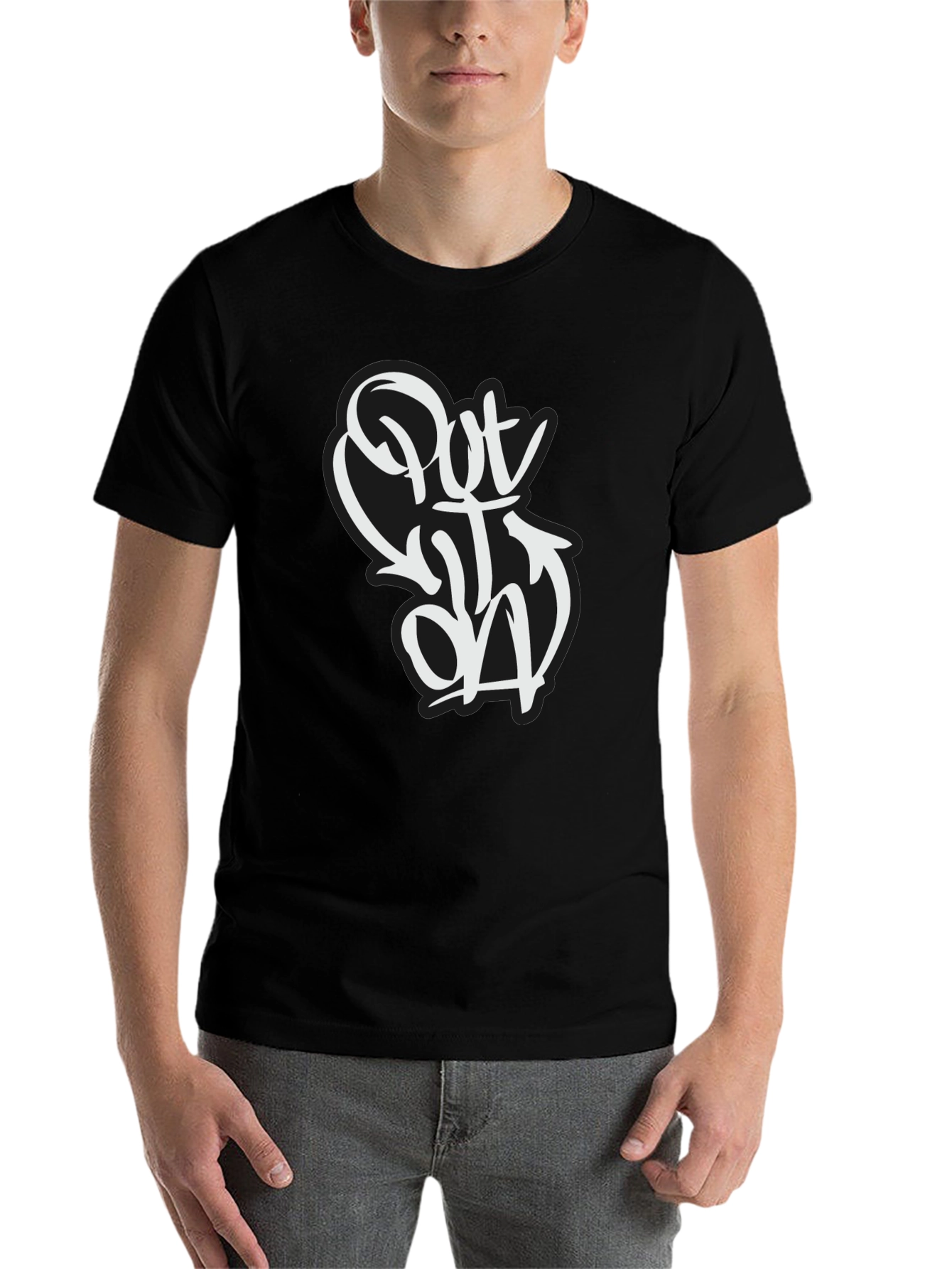 Black Put It On Black Graphic Tee - Urban Style view 7
