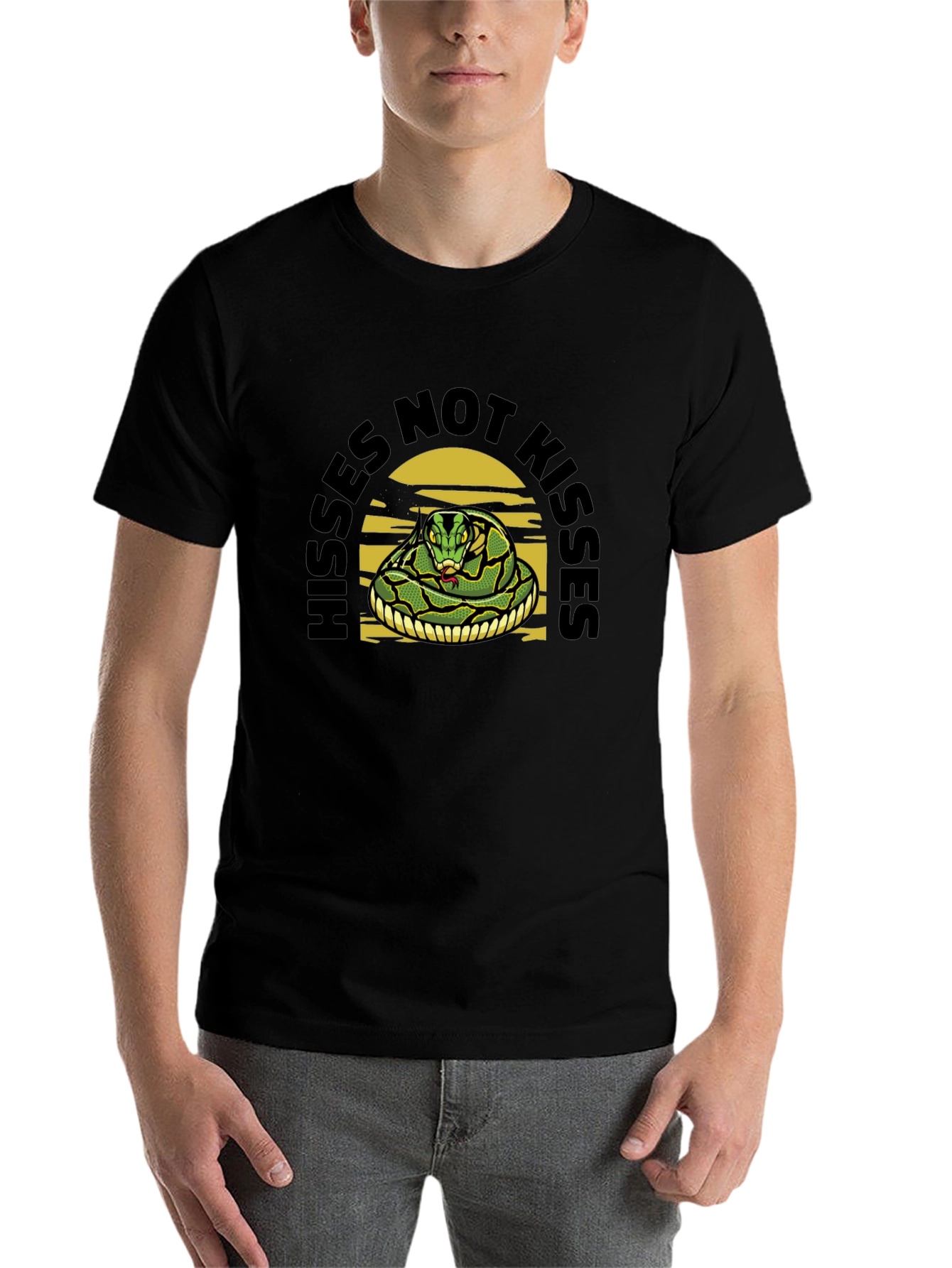 Black Hisses Not Kisses Snake Tee view 7