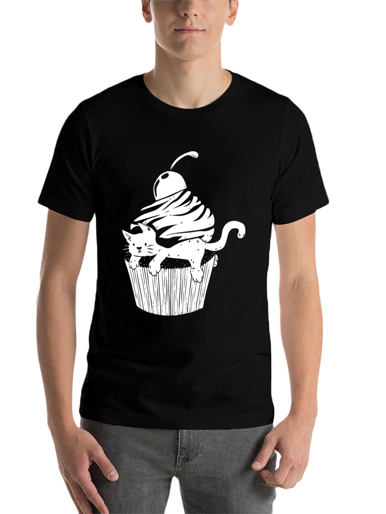 Black Cat Cupcake Graphic Tee view 7