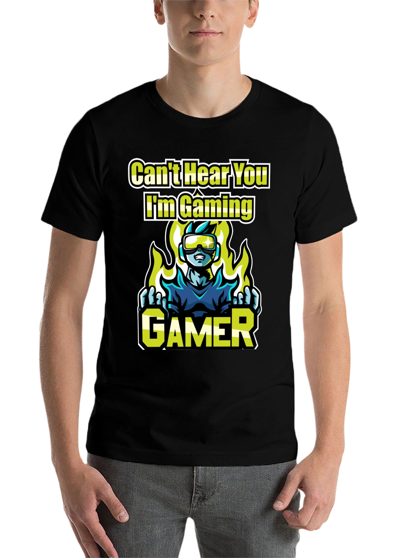 Black Can't Hear You, I'm Gaming! Graphic Tee view 7
