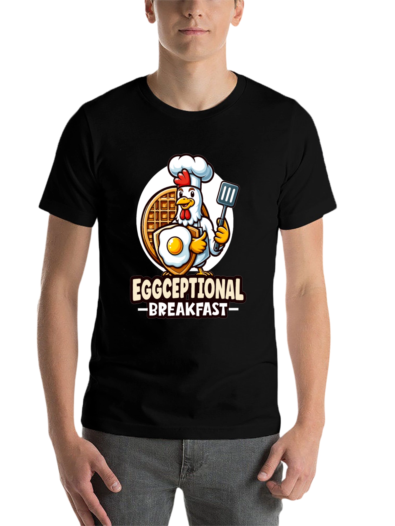 Black Eggceptional Breakfast T-Shirt - Chicken Chef! view 7