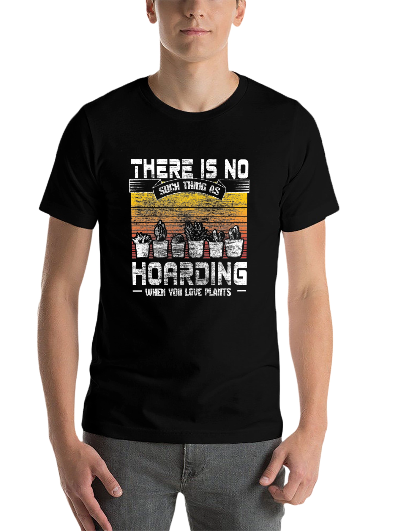 Black Plant Lover T-Shirt - "No Hoarding" view 7