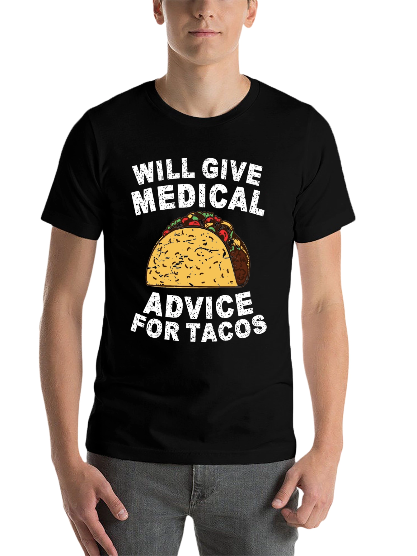 Black Medical Advice for Tacos Graphic Tee view 7