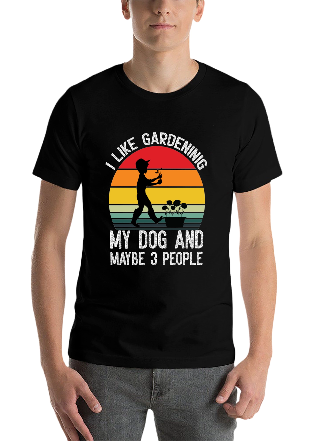 Black Gardening Dog Lover T-Shirt view 7