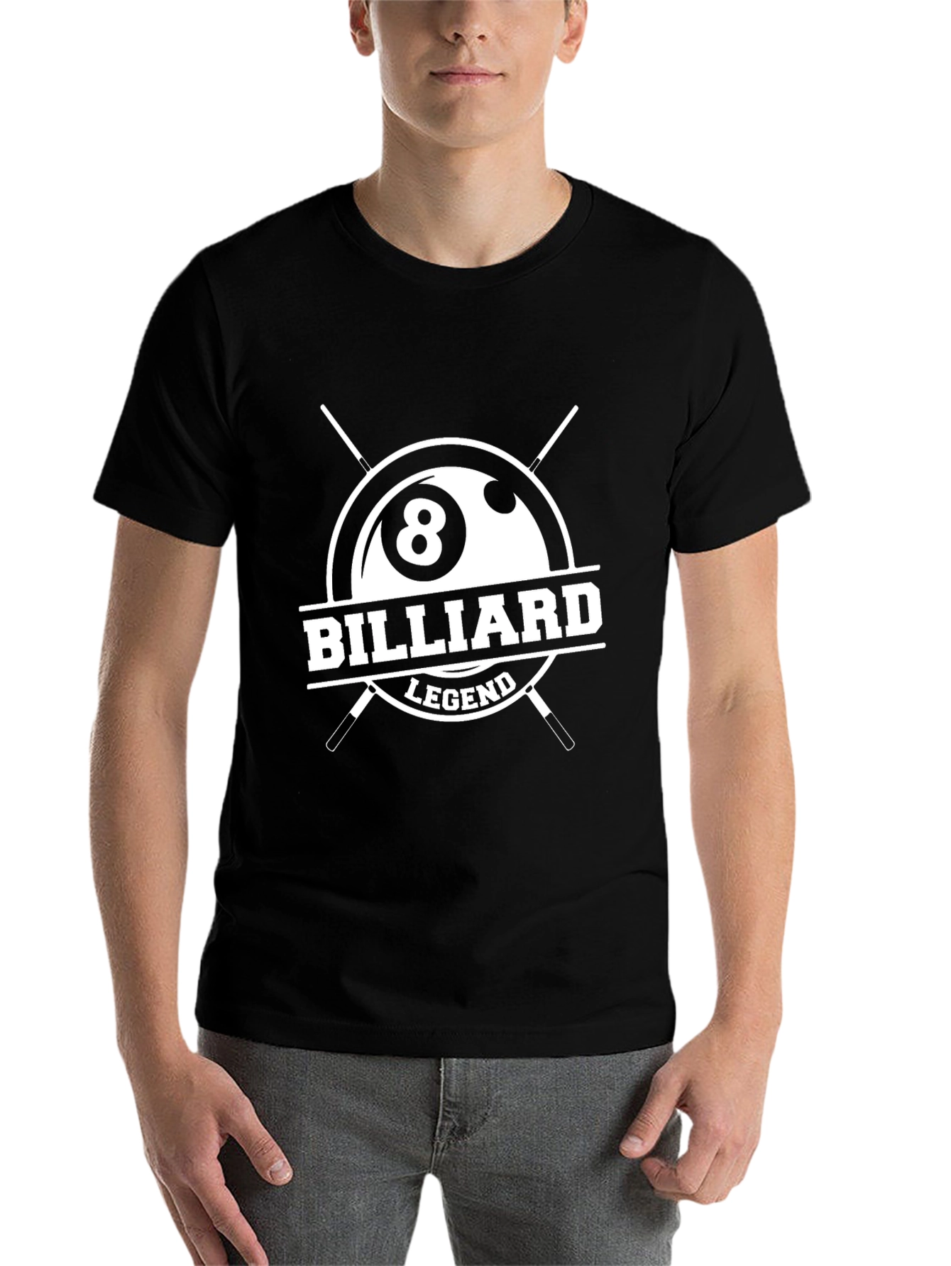Black Billiard Legend T-Shirt - 8 Ball Design view 7