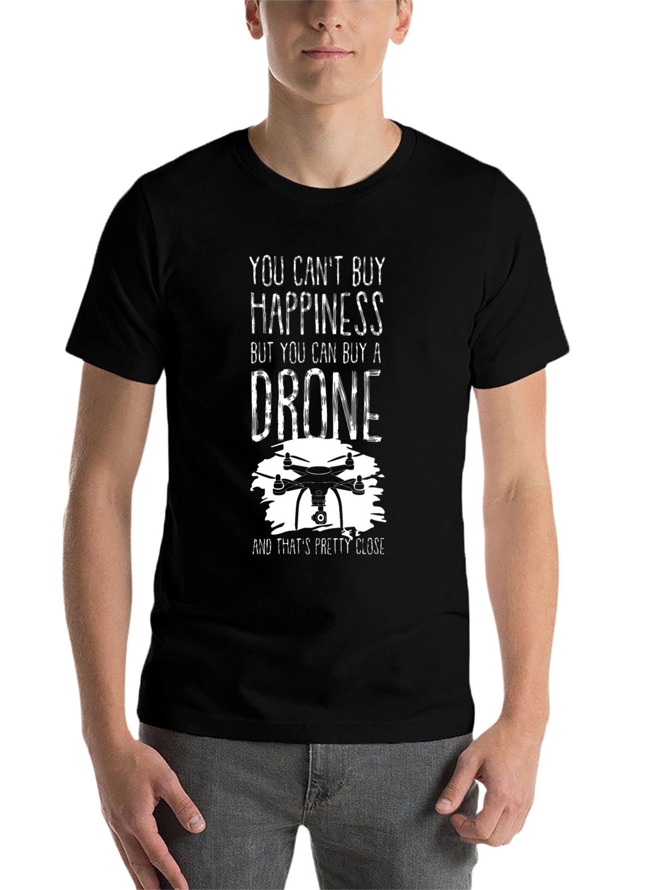 Black Drone Happiness T-Shirt view 7