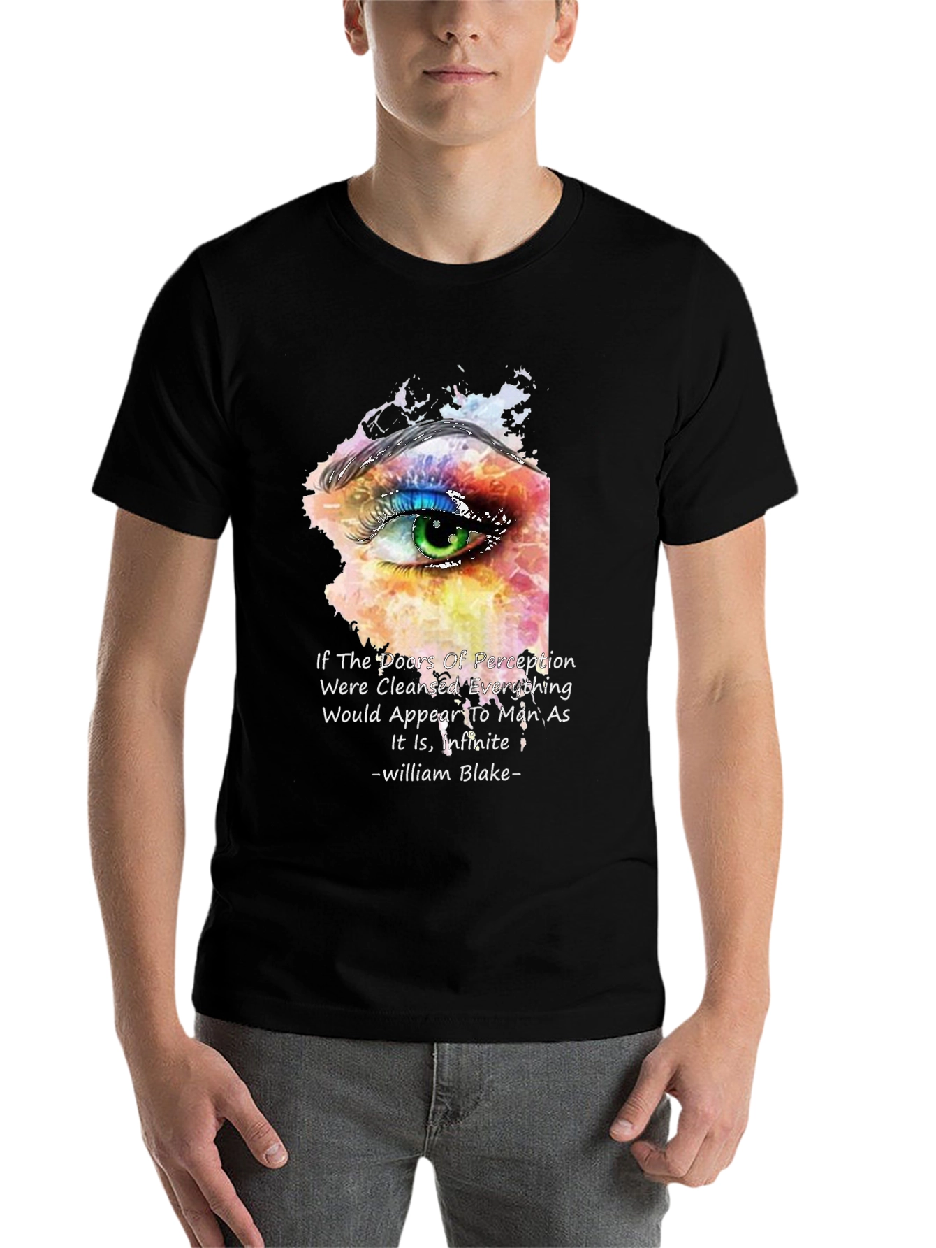 Black Perception Eye T-Shirt - William Blake Quote view 7