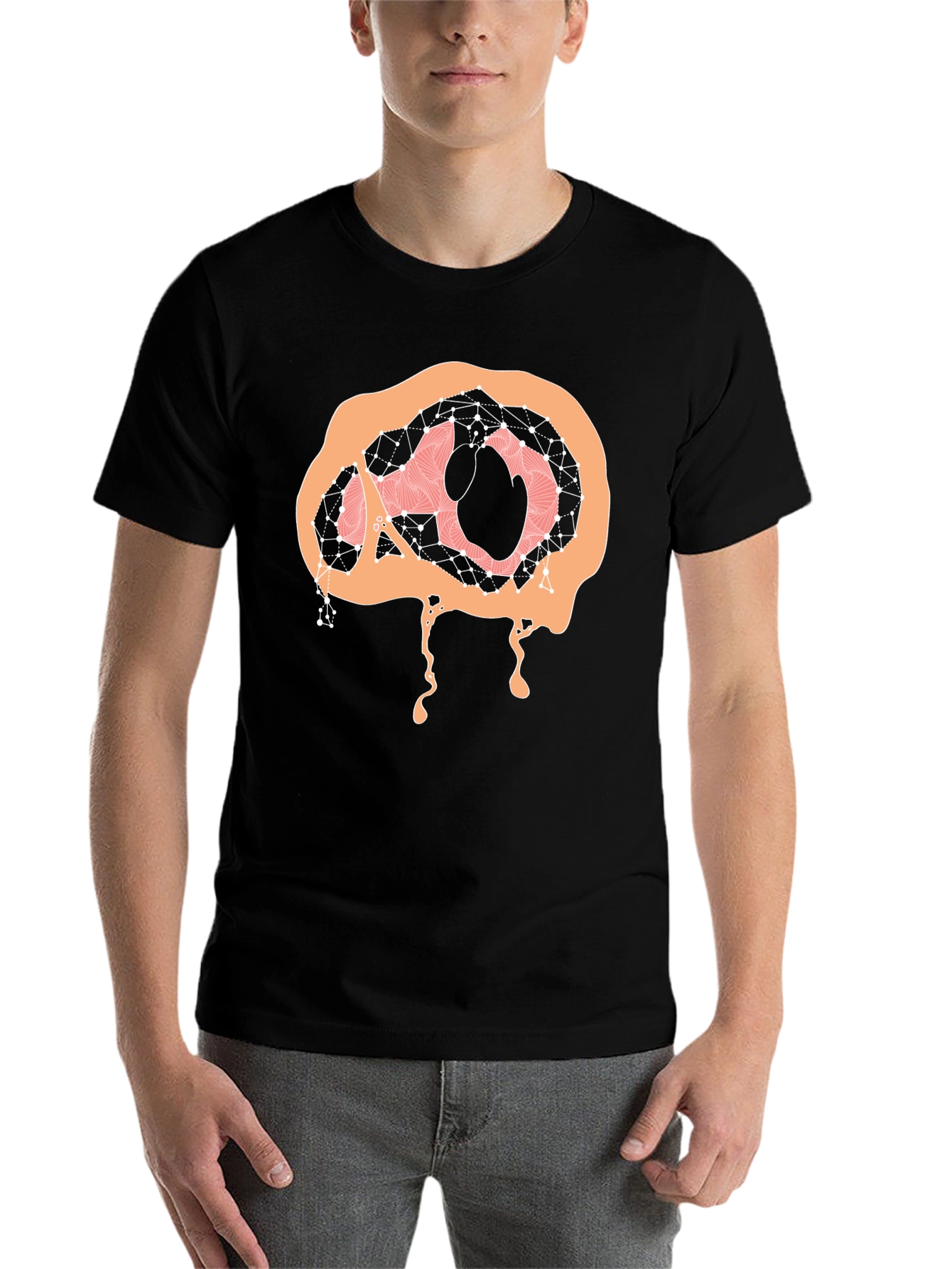 Black Abstract Brain Graphic Tee - Black view 7