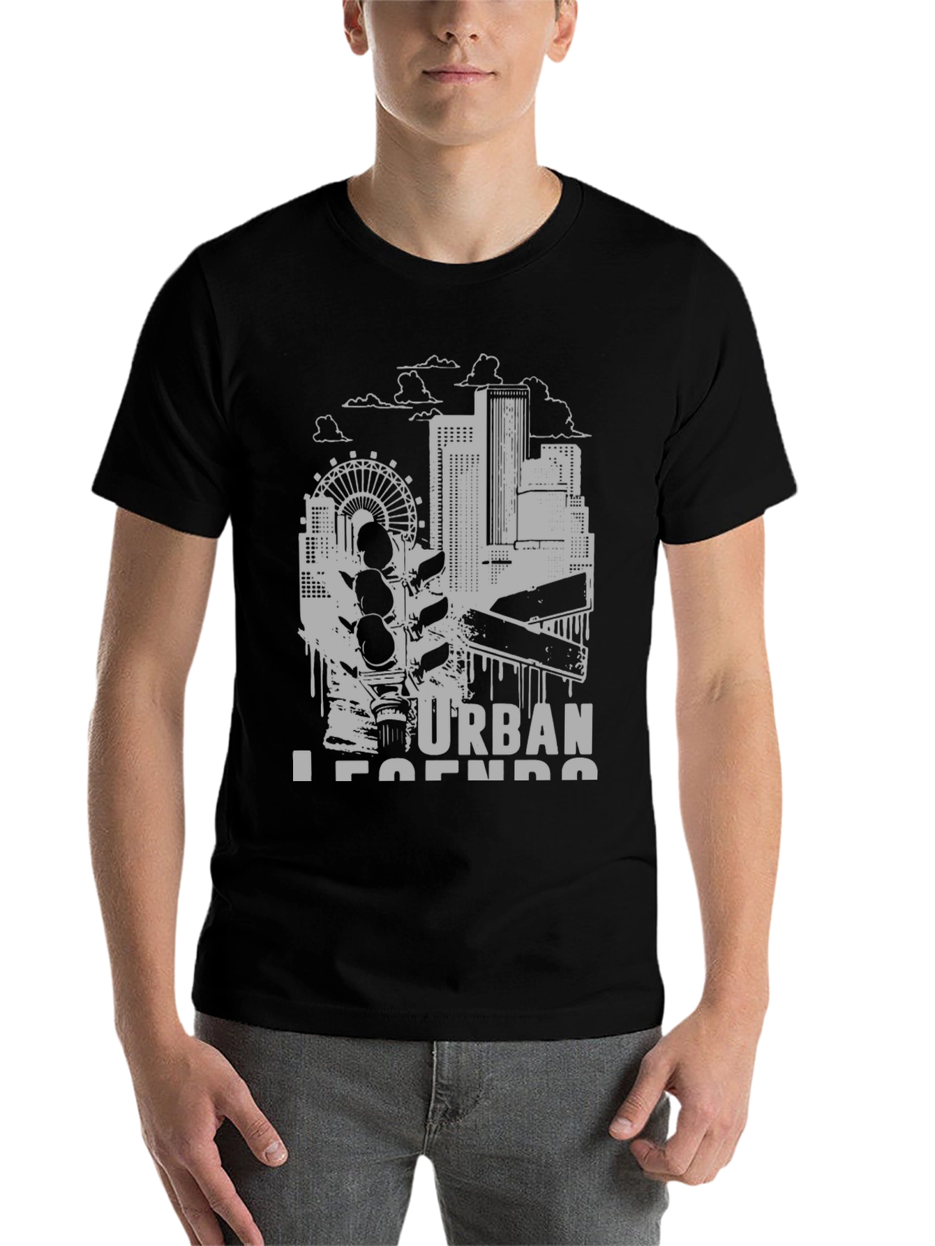 Black Urban Legends Graphic Tee - Black view 7