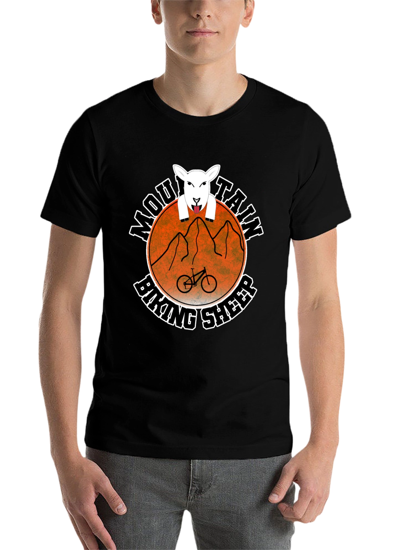 Black Mountain Biking Sheep Graphic Tee view 7