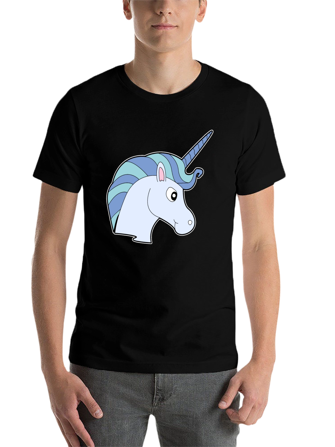 Black Unicorn Graphic Tee - Men's Black T-Shirt view 7