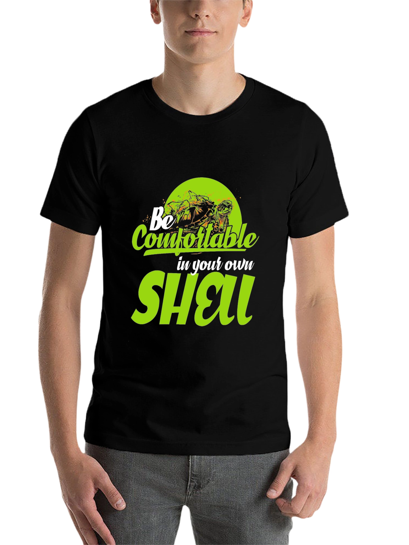 Black Be Comfortable in Your Own Shell Black T-Shirt view 7