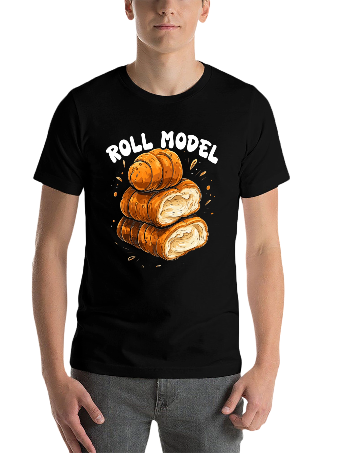Black Roll Model Graphic Tee view 7