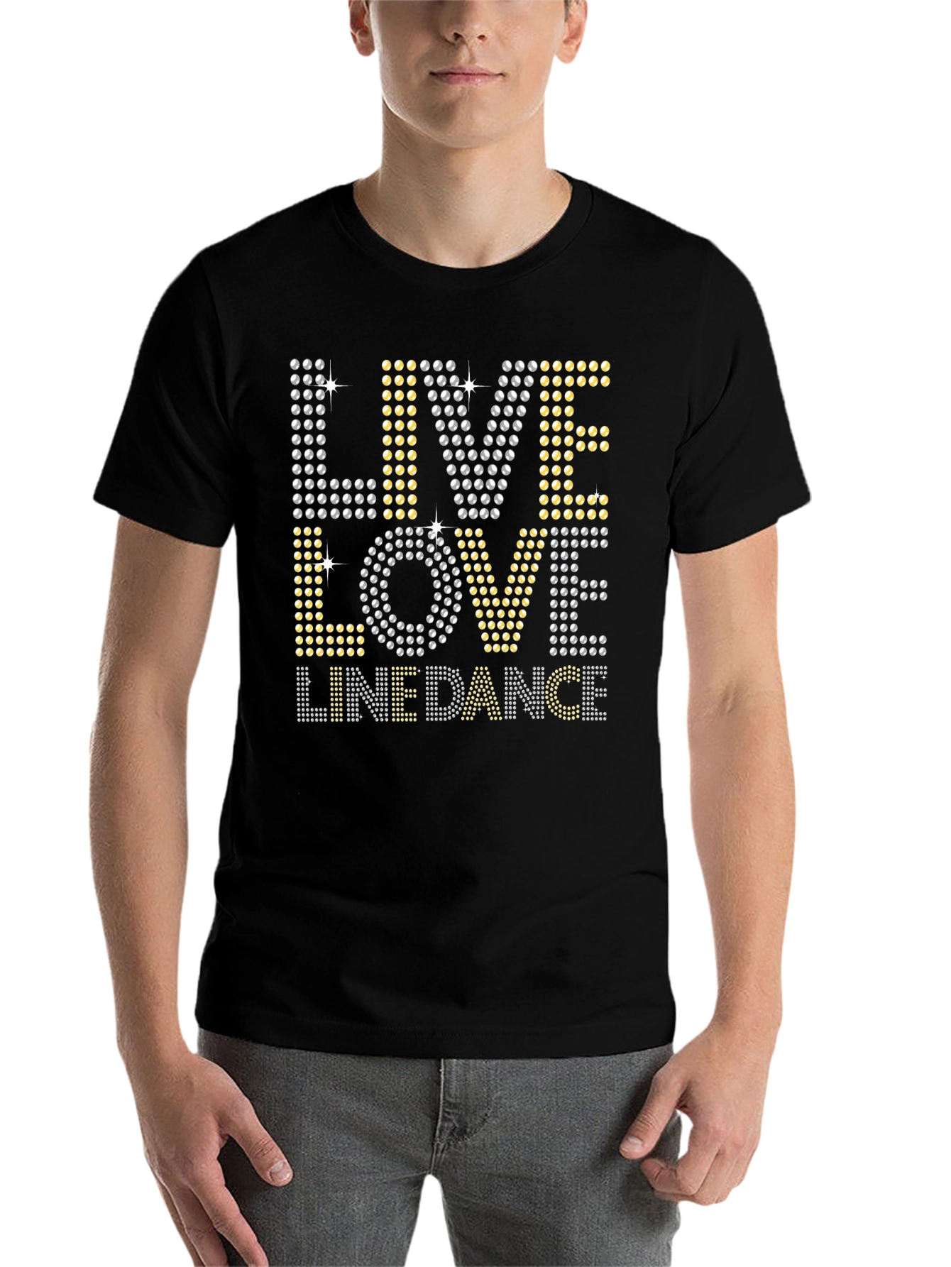 Black Live Love Linedance Rhinestone T-Shirt view 7