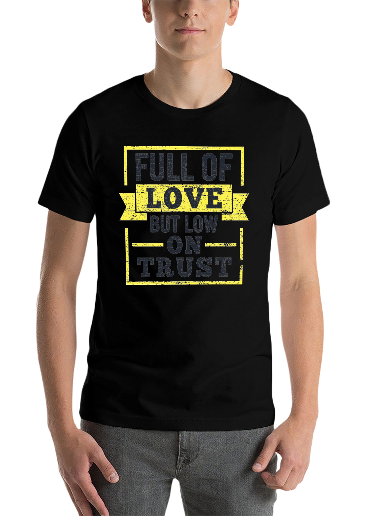 Black Full of Love, Low on Trust Graphic Tee view 7