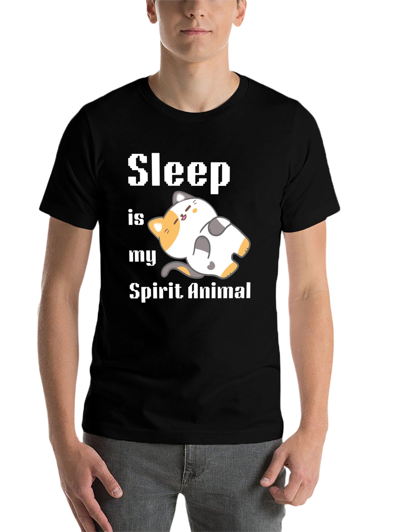 Black Sleep is My Spirit Animal Graphic Tee Shirt view 7