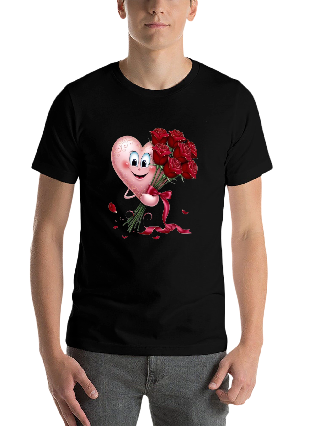 Black Heart & Roses Graphic Tee - Black view 7