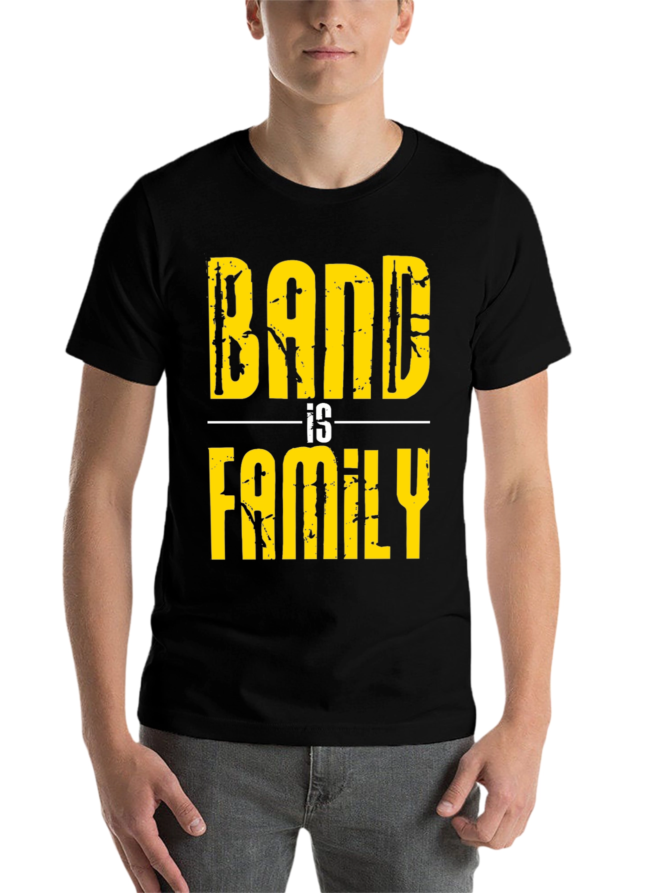 Black Band Is Family Graphic T-Shirt - Black view 7