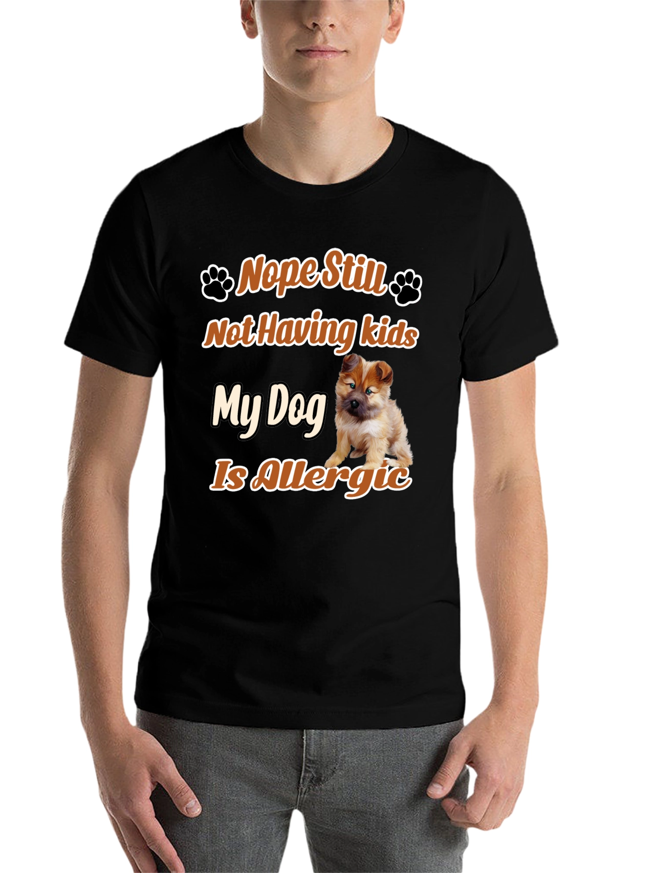 Black Funny Dog Lover T-Shirt - Nope Still Not Having Kids view 7