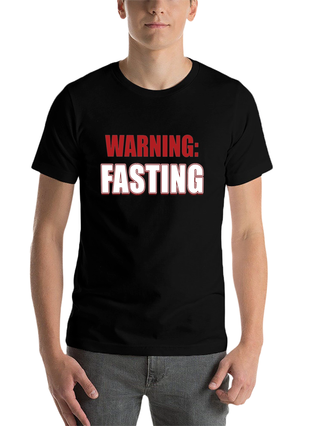 Black Warning: Fasting T-Shirt - Humorous Novelty Tee view 7