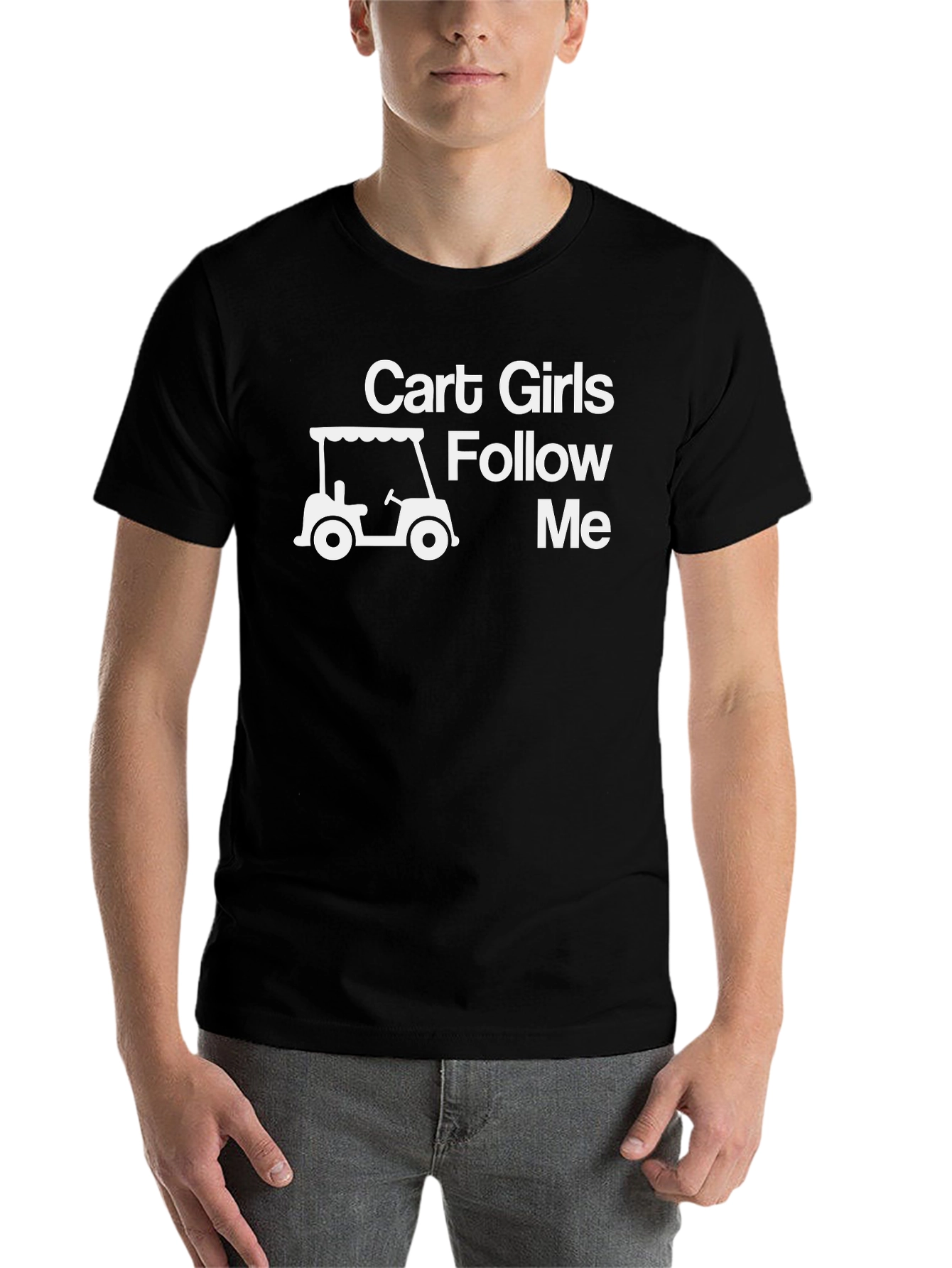 Black Cart Girls Follow Me Graphic Tee - Black view 7