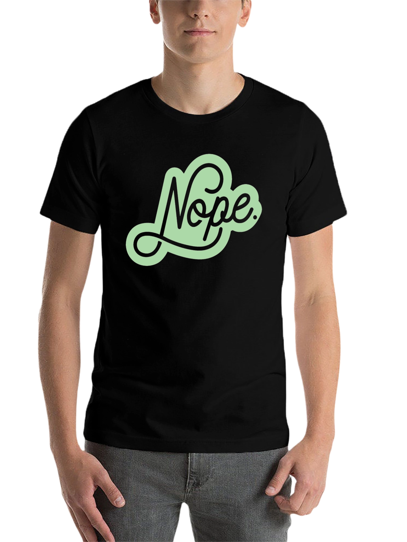 Black Nope Graphic Tee - Trendy Casual Shirt view 7