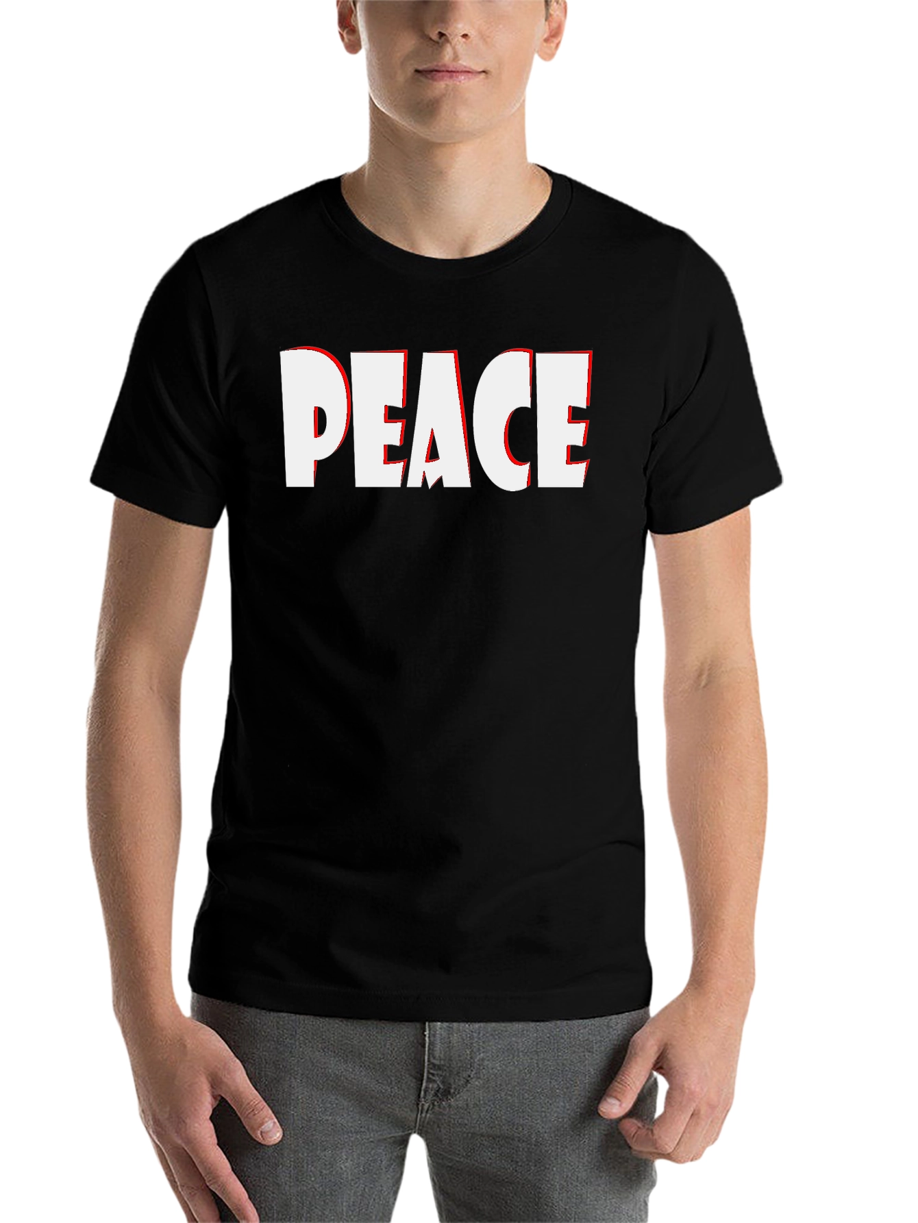 Black Peace Graphic T-Shirt - Black view 7