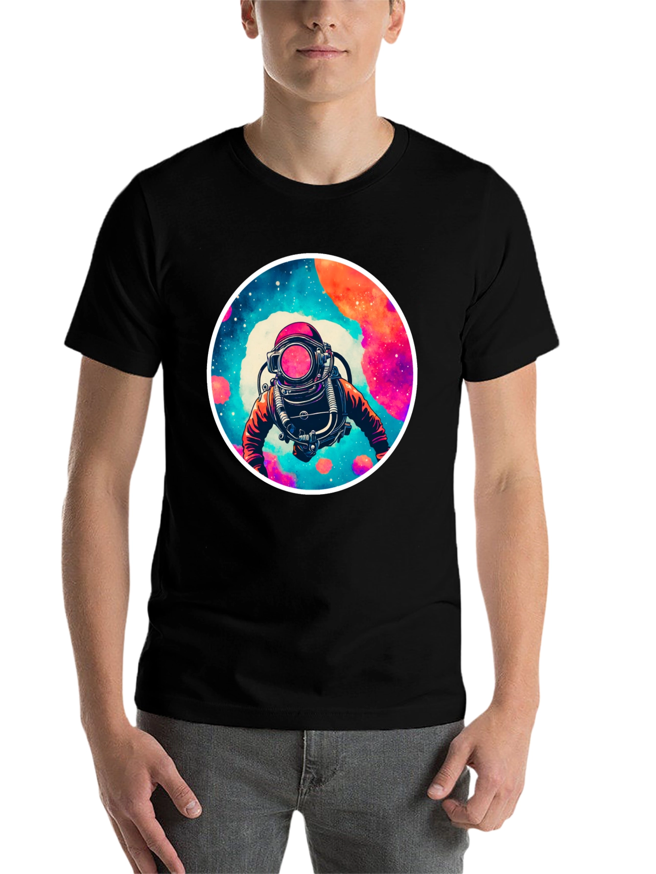 Black Cosmic Diver Graphic Tee - Black view 7