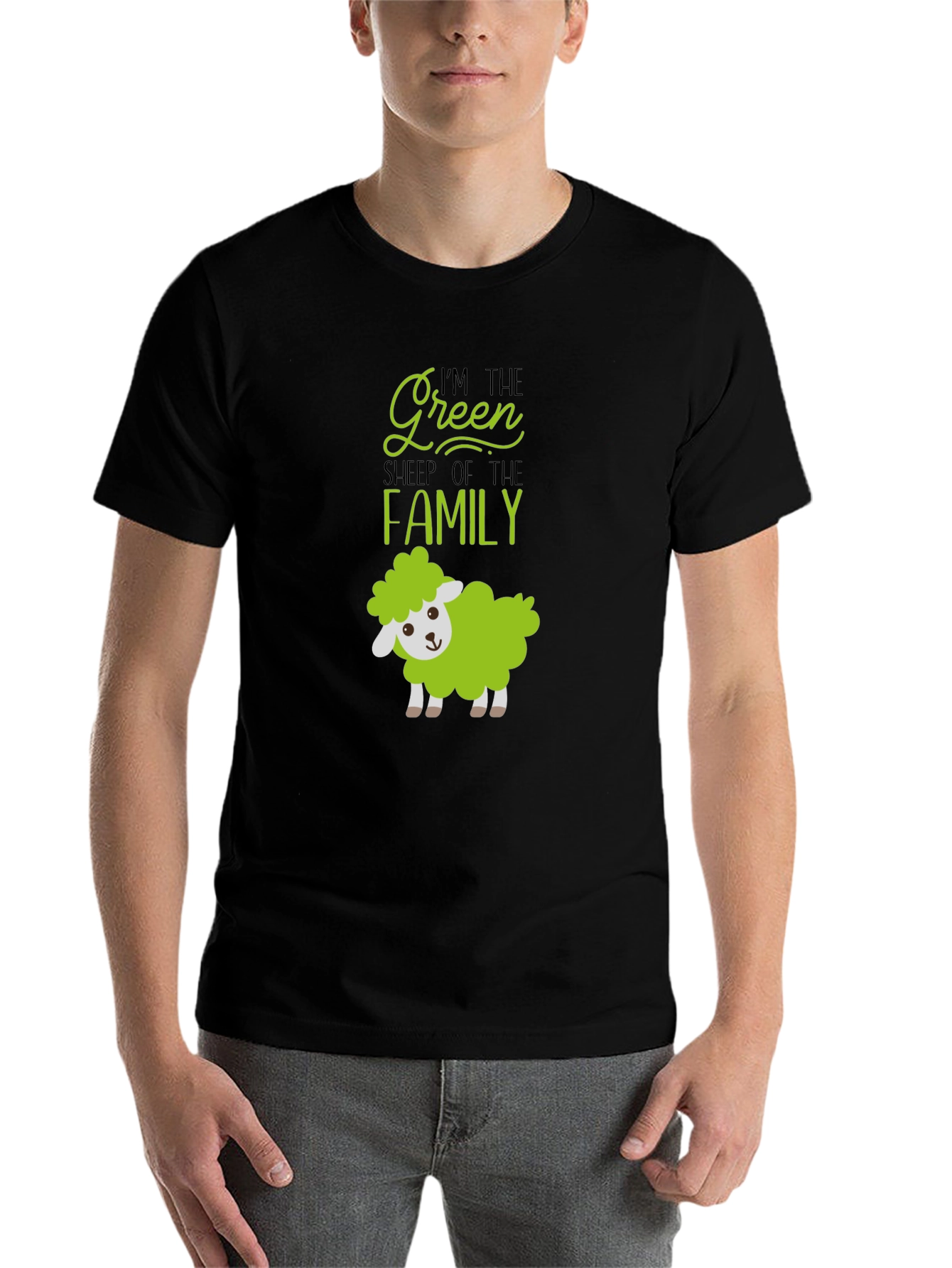 Black Green Sheep of the Family T-Shirt view 7