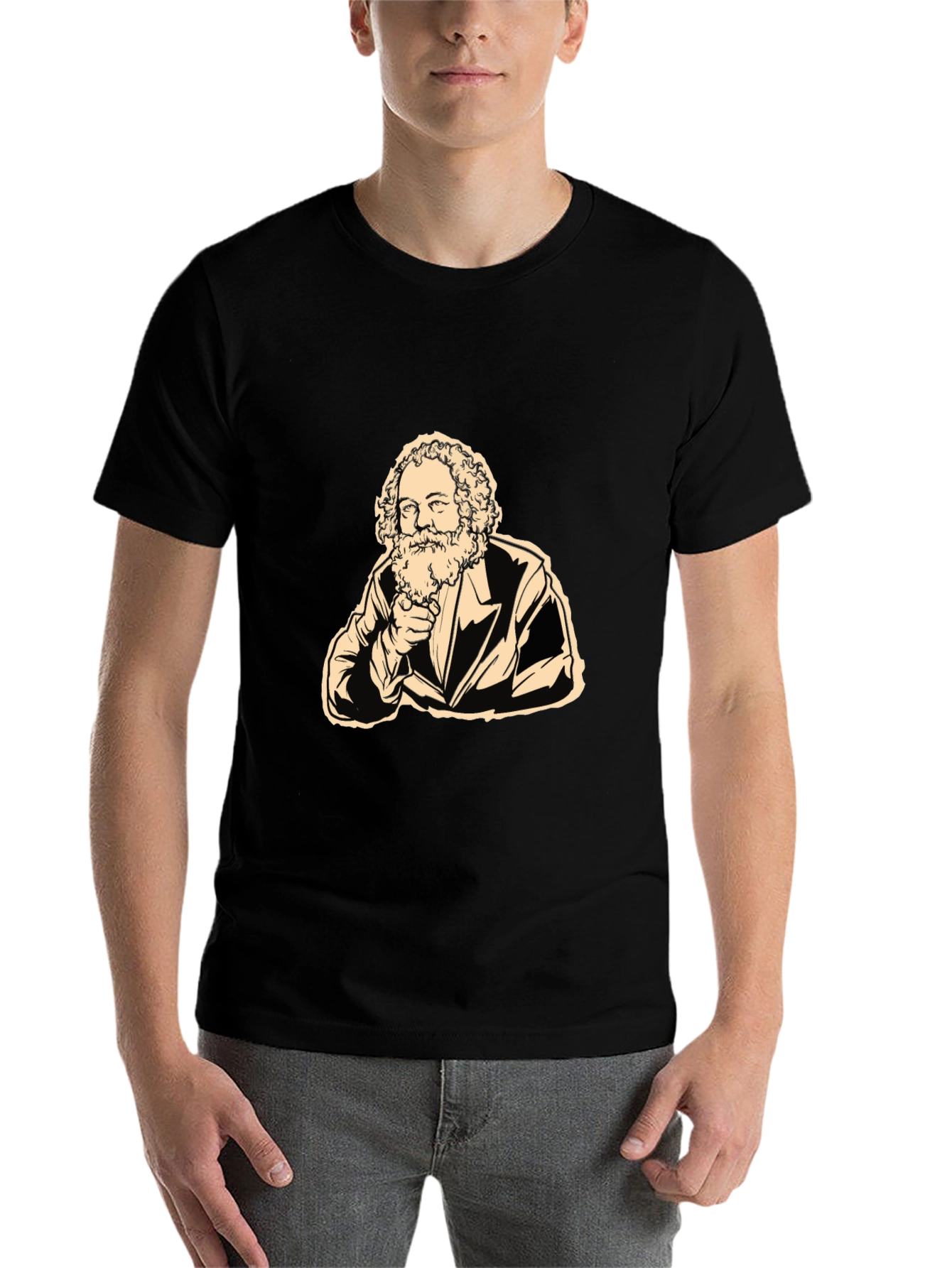 Black Karl Marx Graphic Tee - Black T-Shirt view 7