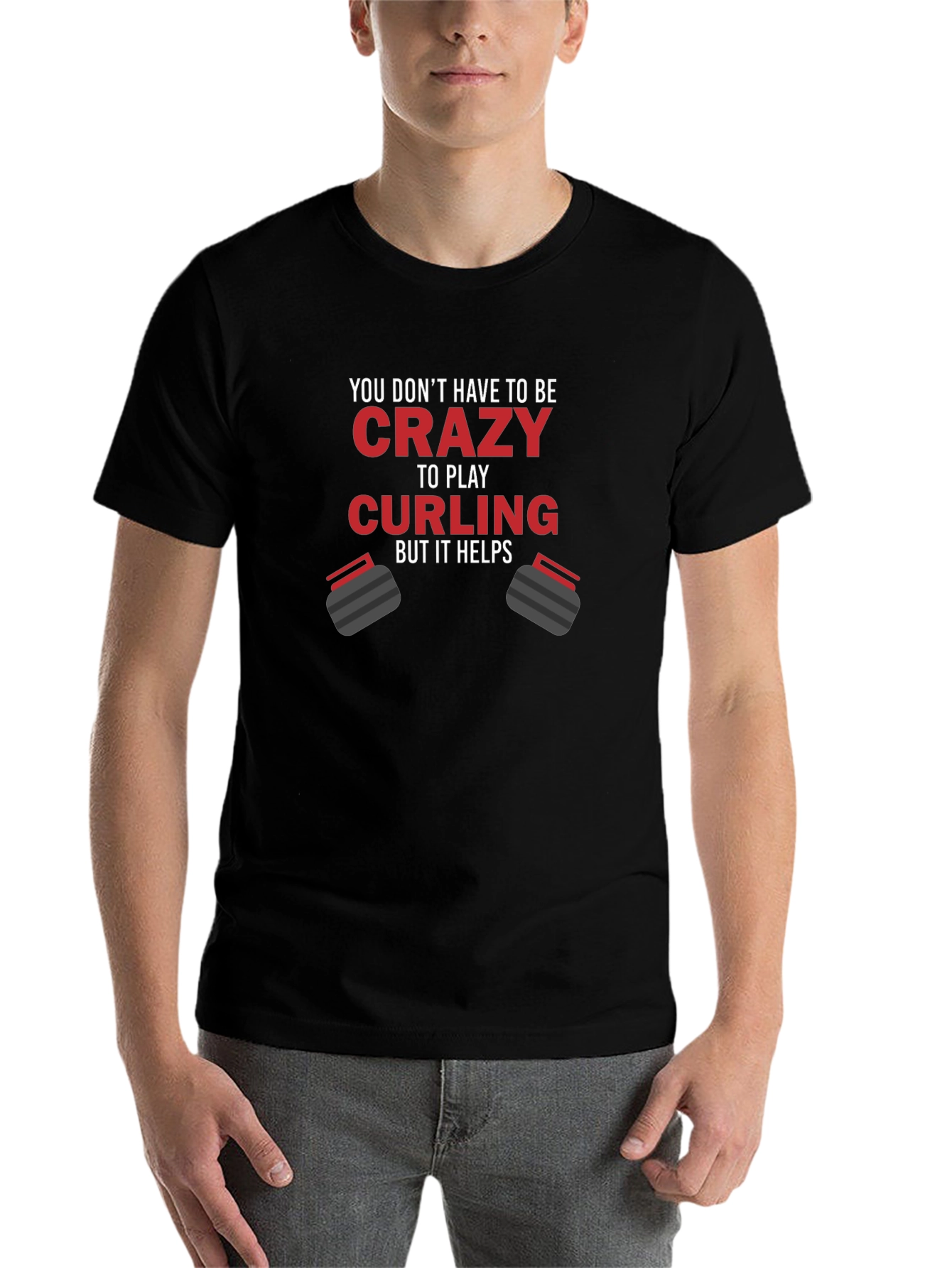 Black Crazy Curling T-Shirt - Black Crew Neck view 7