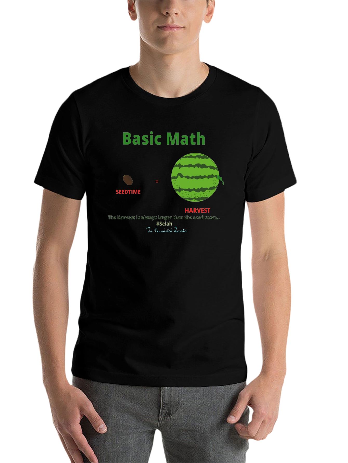 Black Basic Math Seedtime Harvest T-Shirt view 7