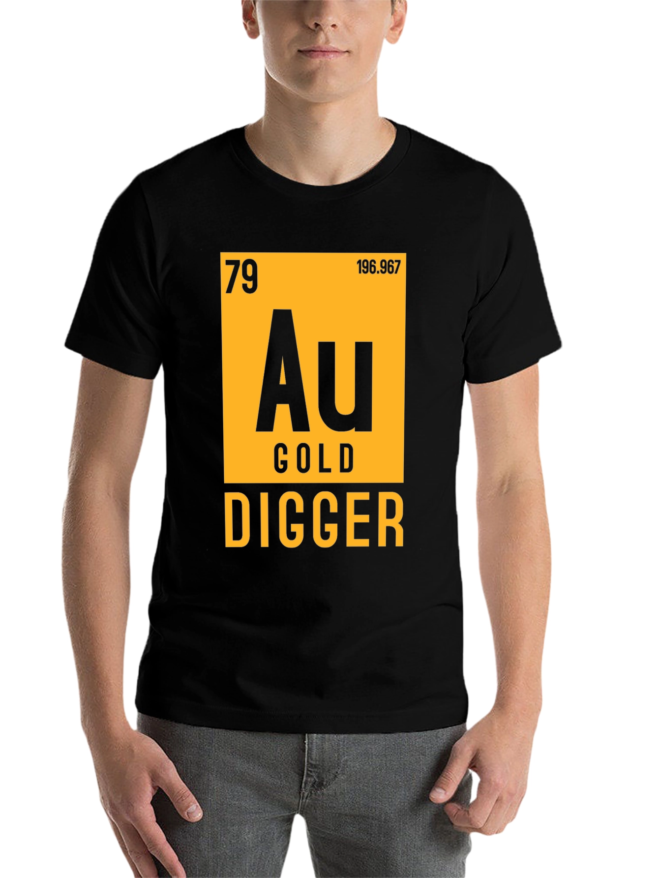 Black Gold Digger T-Shirt - Periodic Table Inspired Novelty Tee view 7